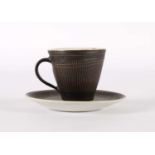 Dame Lucie Rie (British 1902-1995) Stoneware Cup and Saucer