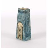 Troika Pottery, St. Ives Earthenware "Coffin" Vase