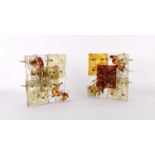 Pair of Italian Modernist 'Patchwork' Type Wall Lights Attributed to Toni Zuccheri for Venini, Muran