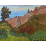 Sir Cedric Lockwood Morris (British 1889-1982) "Landscape, St. Helena, Lot and Lot's Wife"