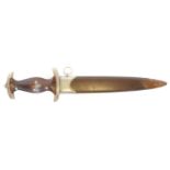 German Third Reich SA dagger and scabbard, the blade etched with Alles Fur Deutschland as well as