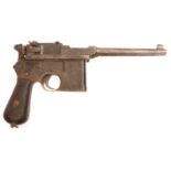 Deactivated Spanish Beistegui brothers 'Royal Patent' Mauser Broomhandle type 7.63mm semi