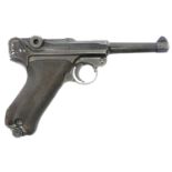 Deactivated German WWII PO8 Luger 9mm semi-automatic pistol, serial number 1711, (matching except