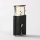 Omega, Geneva An Art Deco Silver and Black Enamel Purse Watch