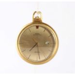 Omega, Geneva An 18ct Yellow Gold Open-Face "Megasonic De Ville" 720 Hz Chronometer Pocket Watch
