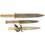 Three fighting knives, to include an Austro / Hungarian Empire WW1 M1917 Trench fighting knife and