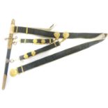 Polish Naval dagger and scabbard, 9inch double edged blade, the scabbard decorated with a fouled