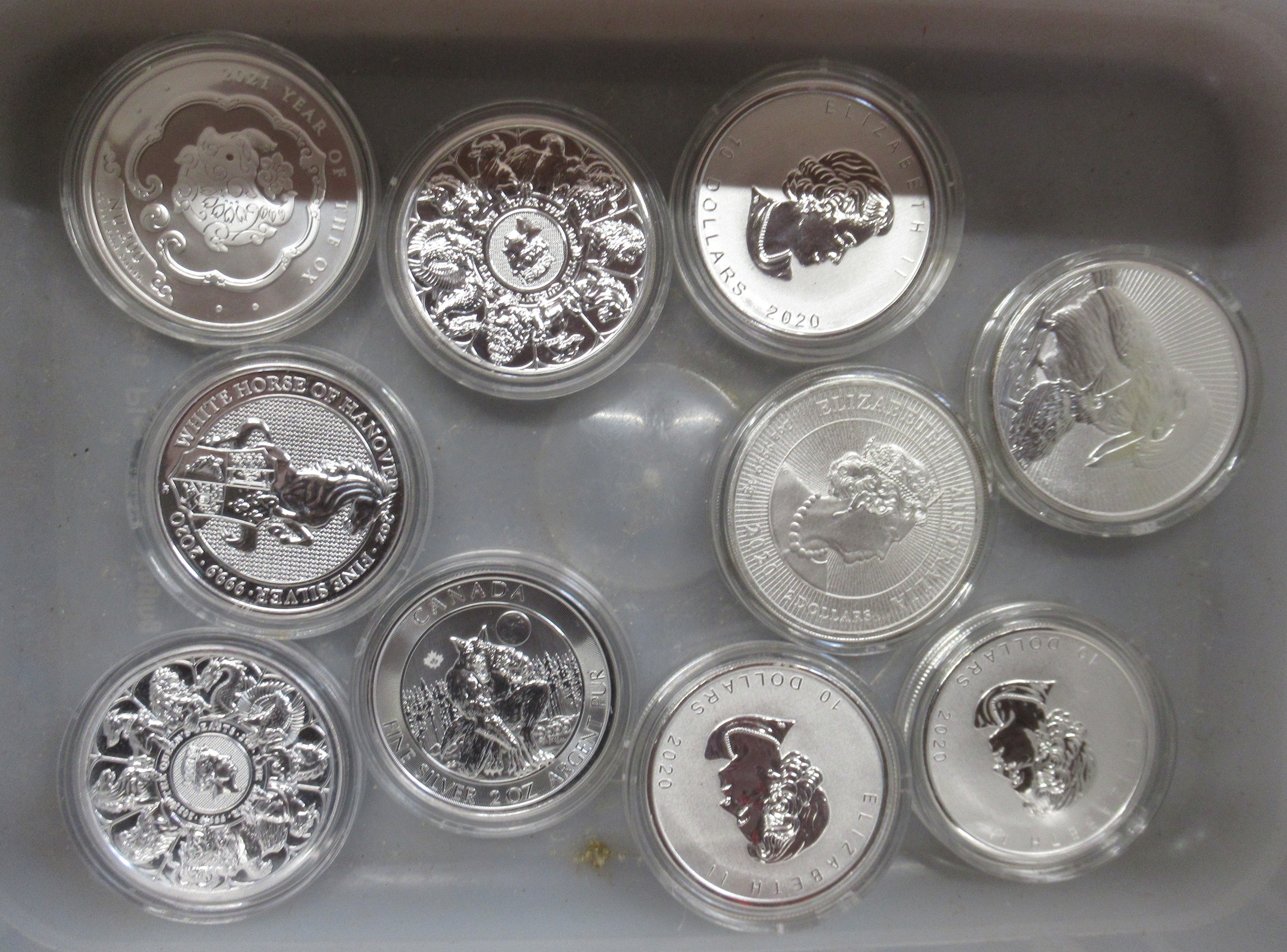 10 silver commemorative coins, Please note payment for this lot is by ...