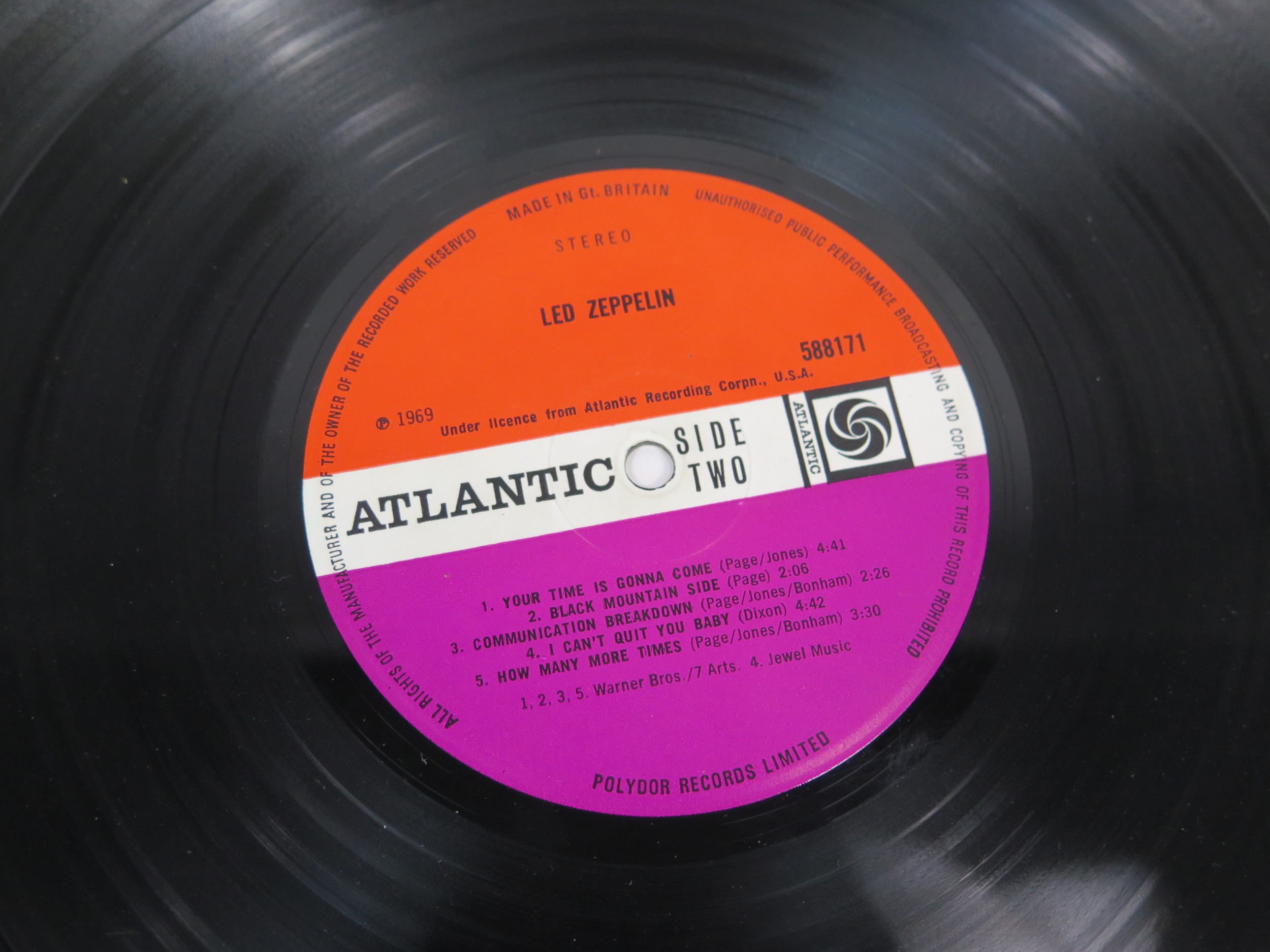 Led Zeppelin - Self Titled (UK PLUM/ RED ATLANTIC - CORRECTED MATRIX ...