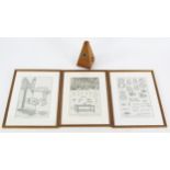 Lutherie: 2 Prints of Etchings Related to Violin Making and another of an Organ together with a
