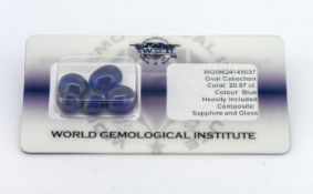 A certificated and security-sealed parcel of 5 cabochon glass-filled sapphires totalling 20.97ct.