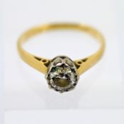 A modern brilliant cut diamond solitaire ring, set in 18ct yellow gold, approx 0.52ct, size L/M.