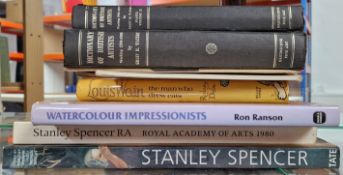 A collection of reference books on modern artists, to include Louis Wain, Stanley Spencer, etc.