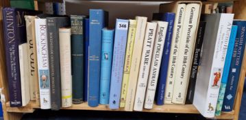 A collection of reference books on English and European porcelain and ceramic, to include books on