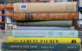 A collection of reference books on Artists, to include Harold Harvey, Peter Lanyon, Samuel Palmer,