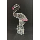 Swarovski Crystal Glass, Flamingo, boxed.