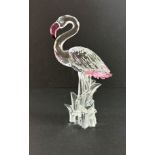 Swarovski Crystal Glass, Flamingo, boxed.