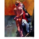 Robert Lenkiewicz (1941-2002), limited edition print 'The Painter with Paula, St Anthony Theme'