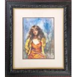 Robert Lenkiewicz (1941-2002), watercolour, 'Study Karen Ciambriello - R.O. Lenkiewicz'