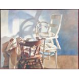 Robert Lenkiewicz (1941-2002), limited edition print on canvas 'Still-Life (Three Chairs)'
