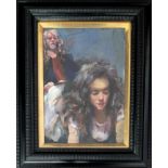 Robert Lenkiewicz (1941-2002), oil on board, 'Study, Painter with Anna, St Antony - Project 18'