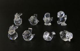 Swarovski Crystal mini standing duck (012728) mini swimming duck (01531), standing duck (012778),