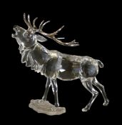Swarovski Crystal Stag figurine (291431), by Adi Stocker, with original box and certificate. (H: