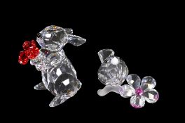 Swarovski Animals to include:- Clear crystal Rabbit with red crystal Roses (5063338) retired 2017,