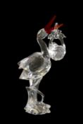 Swarovski Crystal Stork with baby (659401), by Gabriele Stamey, with box and certificate. (H: 11.