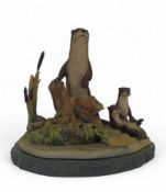 Border Fine Arts Otter with pups, by David Greenty, limited edition no.532 of 850. (H: 16cm)