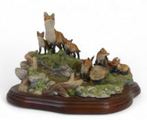 Border Fine Arts Family Outing (Fox and cubs), model no.FT07 by David Walton, limited edition no.668