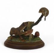 Border Fine Arts Stoat and Vole, model no.L19 by Anne Wall, limited edition no.42 of 300. (H: