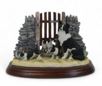 Border Fine Arts Mother's Pride (Border Collie with pups), model no.B0806 by Ray Ayres. (H: 17cm)