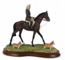 Border Fine Arts Morning Exercise at Balmoral (Queen riding with Corgi's), model no.B0814 by Craig