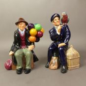 Royal Doulton character figures The Balloon Man HN1954 and Shore Leave HN2254 (2).