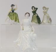 Royal Doulton Lady Figurines to include:-Harmony HN4096 seconds, Buttercup HN3268 together with Wade
