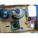 Mixed tray of items to include various coffee grinders and pots (1 tray).