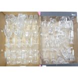 Collie Crystal glass wine goblets, wine glasses, bottles, salt & pepper shaker, small decanters