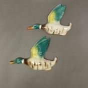 Keele Street pottery flying wall ducks. (2)