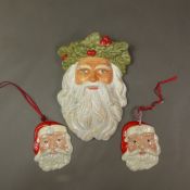 Royal Doulton Santa Claus D6989 ornamental decoration, together with Santa Claus plaster wall