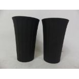 A pair of Wedgwood Jasper Night and Day beakers/tumblers, height 12cm (2).