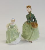 Royal Doulton Lady Figurines to include:- Grace HN2318, Fair Maiden HN2211. Tallest:-22cm (2)