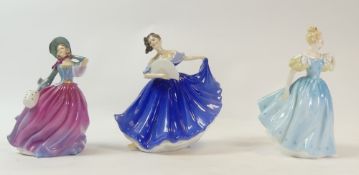 Royal Doulton Lady Figurines to include:- Enchantment HN2178, Elaine HN2791, Autumn Breeze HN4716.