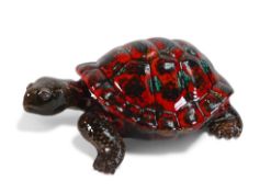 Anita Harris Extra Large Tortoise in Blue Mountain Glaze, Gold signed, Length 33cm.