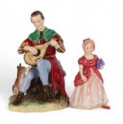 Paragon Sherwood Forest Series figure, Alan-a-Dale (broken ukulele) together with Miss Pamela