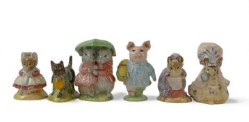 Beatrix Potter Royal Albert Character Figures to include:- John Joiner, Goody and Timmy Tiptoes,