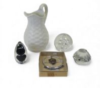 Wedgwood art glass Topiary paperweight, faceted crystal glass and spherical art glass
