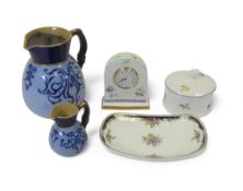 Wedgwood to include Osborne pin dish, Ophelia round lidded trinket box and Meadow Field mantle