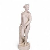 19th century Copeland Parian figure of a Greek slave woman, h.48cm.