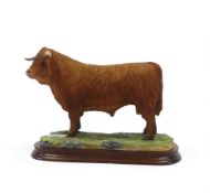 Border Fine Arts Highland Bull, model no.B0808 by Jack Crewdson, limited edition no.58 of 500,